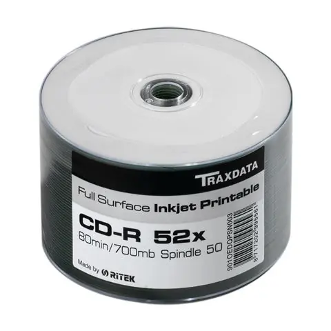 TRAXDATA OPTIČKI MEDIJ CD-R SPINDLE 50 WHITE FULL PRINTABLE-0