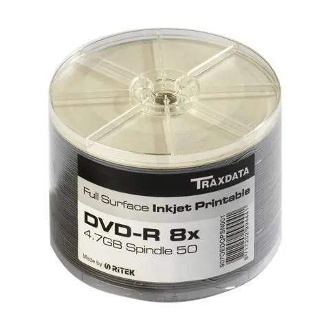 TRAXDATA OPTIČKI MEDIJ DVD-R 8X SPINDLE 50 WHITE FULL PRINTABLE HQ-0