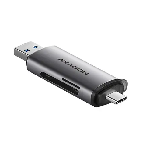 AXAGON CRE-SAC External USB 3.2 Gen1 Type-C+Type-A 2-slot SD/microSD-0