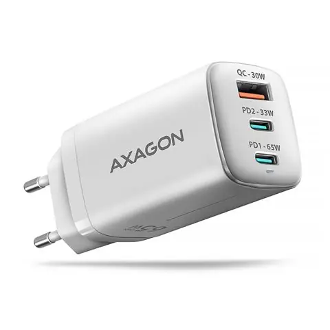 AXAGON ACU-DPQ65W zidni punjač 1xUSB-A QC4, 2xUSB-C PD 33/65W, bijeli-0