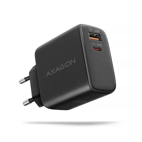 AXAGON ACU-PQ45 zidni punjač 1xUSB-A QC4, 1xUSB-C PD 20/45W, crni-0