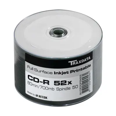 TRAXDATA OPTIČKI MEDIJ CD-R SPINDLE 50 WHITE FULL PRINT...