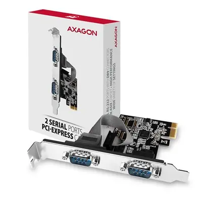 AXAGON PCEA-S2N PCI-Express Adapter 2x Serial Port+LP l...