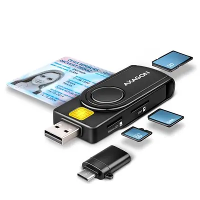 Čitač pametnih kartica AXAGON CRE-SMP2A USB 2.0 Pocket ...