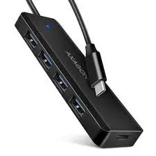 USB HUB 4 x USB 3.2 Gen1, USB-CM, 19cm, USB-C power IN,...